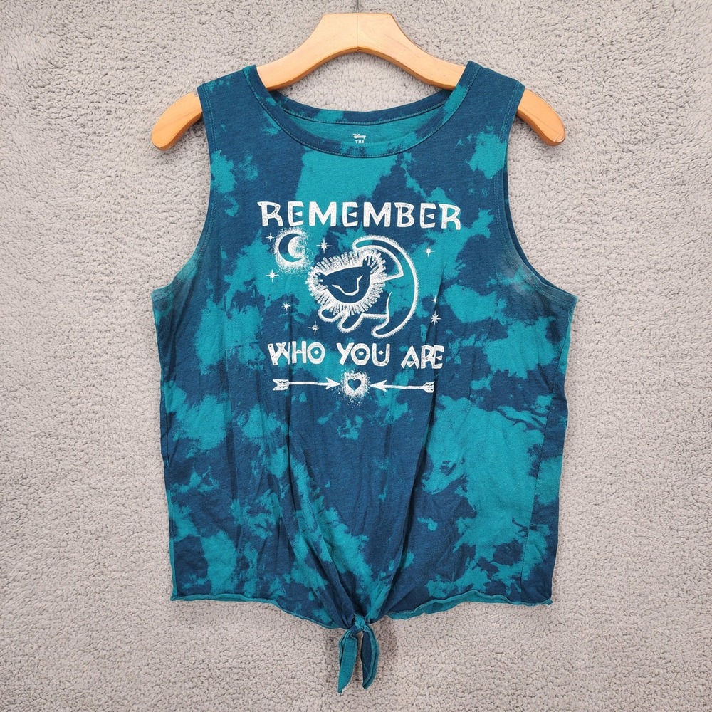 Disney Teal and Dark Blue Tie-Dye Lion King Tank Top